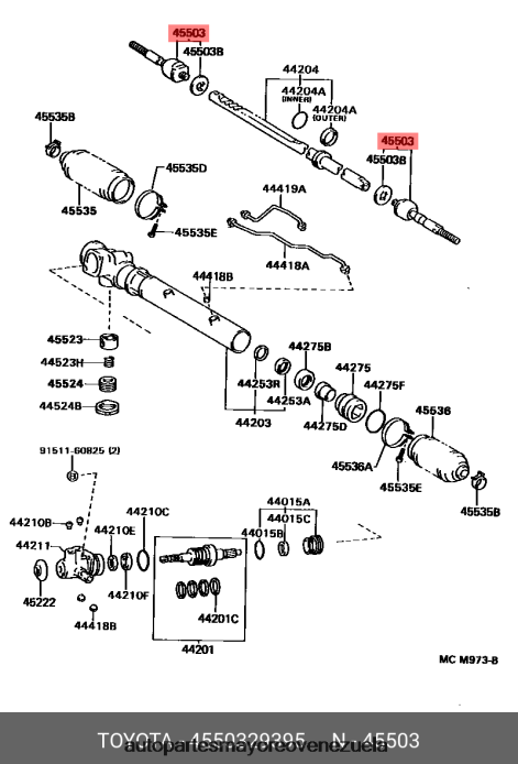DAIHATSU Extremo de la barra de dirección 45503-29395 Subconjunto del extremo de la cremallera de dirección 4Z2LBD349 - Mayorista De Repuestos De Motos En Venezuela